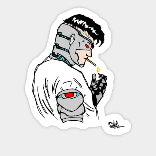 Cyborg Greaser Sticker